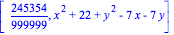 [245354/999999, x^2+22+y^2-7*x-7*y]